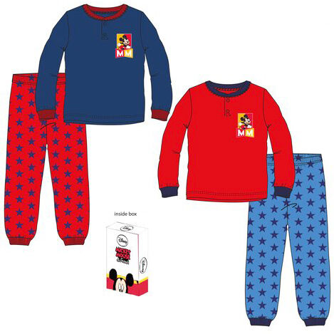 Coral long-sleeved pajamas in Mickey Mouse gift box