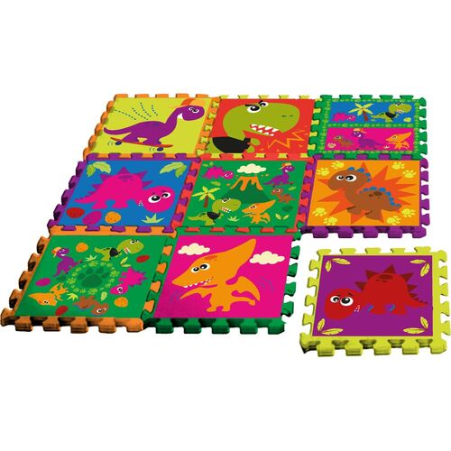Alfombra 90x90cm puzzle eva 9 piezas con bolsa transporte de Crazy Dino