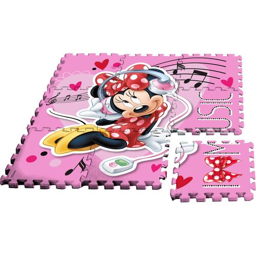 Alfombra 90x90cm puzzle eva 9 piezas con bolsa transporte de Minnie Mouse
