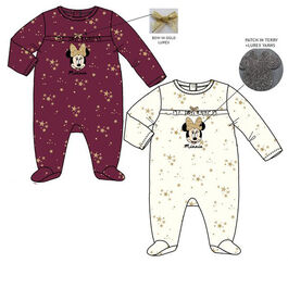 Pijama terciopelo pelele para bebé de Minnie Mouse