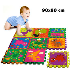 Alfombra 90x90cm puzzle eva 9 piezas con bolsa transporte de Crazy Dino