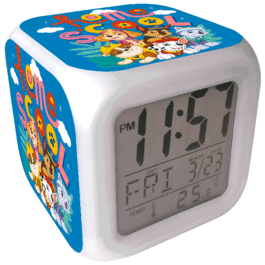 Reloj despertador digital 8cm con alarma y cambio de color de Paw Patro La Patrulla Canina
