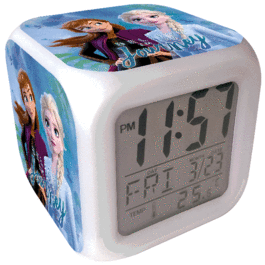 Reloj despertador digital 8cm con alarma y cambio de color de Frozen 2