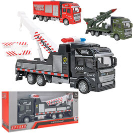 Camion policia, militar y bomberos con fricción