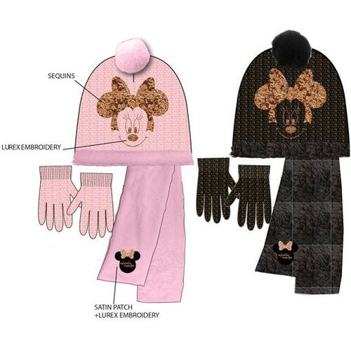 Set gorro, bufanda y guantes de Minnie Mouse