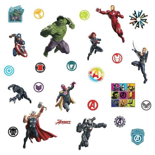 Room Mates, set 26 pegatinas decorativas para pared de Avengers