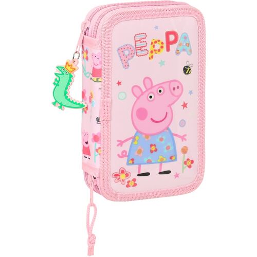 Small double pencil case 28 pieces of Peppa Pig 'having fun'