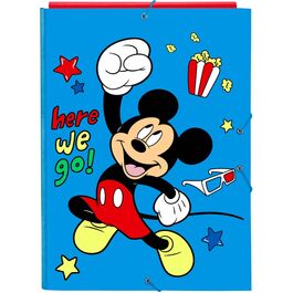 Carpeta gomas folio 3 solapas de Mickey Mouse 'happy smiles'