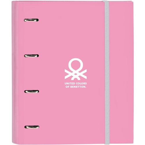 On sale - 35mm 4 ring binder with Benetton refills 'flamingo pink'