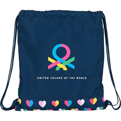 Benetton flat sack drawstring bag 'hearts'