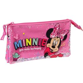 Estuche portatodo triple de Minnie Mouse 'lucky'