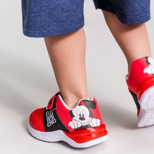 Light sole sports shoe with Mickey Mouse lights