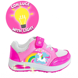 Zapato deportivo velcro con luz de Unicornio