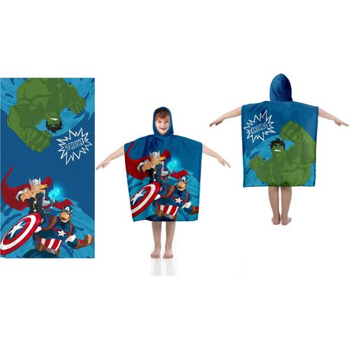 Poncho toalla playa algodn 55x110cm de Avengers