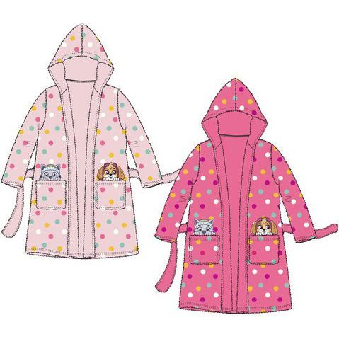 Paw Patrol coral robe with hood and pockets