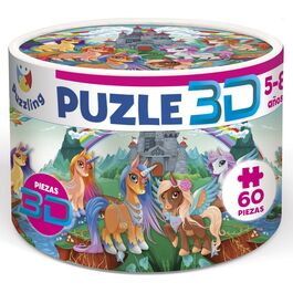 Imagiland, Puzzle 3D  60 piezas de Unicornios