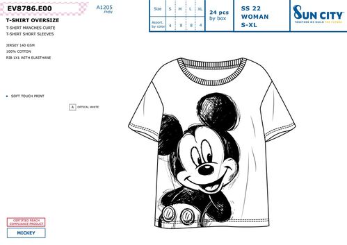Camiseta juvenil/adulto de Mickey Mouse - talla L
