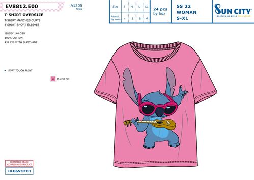 Camiseta juvenil/adulto de Lilo & Stitch - talla XL