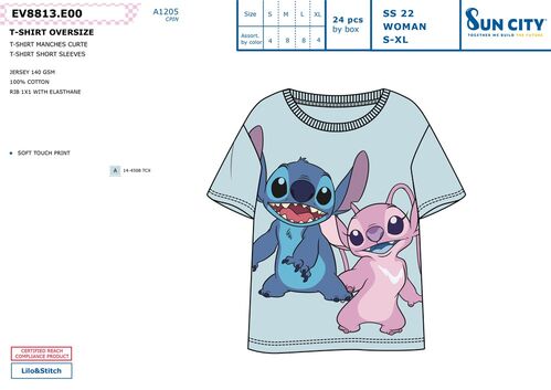 Camiseta juvenil/adulto de Lilo & Stitch - talla L