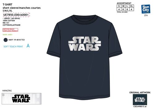 Camiseta juvenil/adulto de Star Wars - talla S