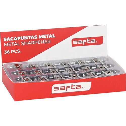 Expositor 36 piezas sacapuntas metal de Safta
