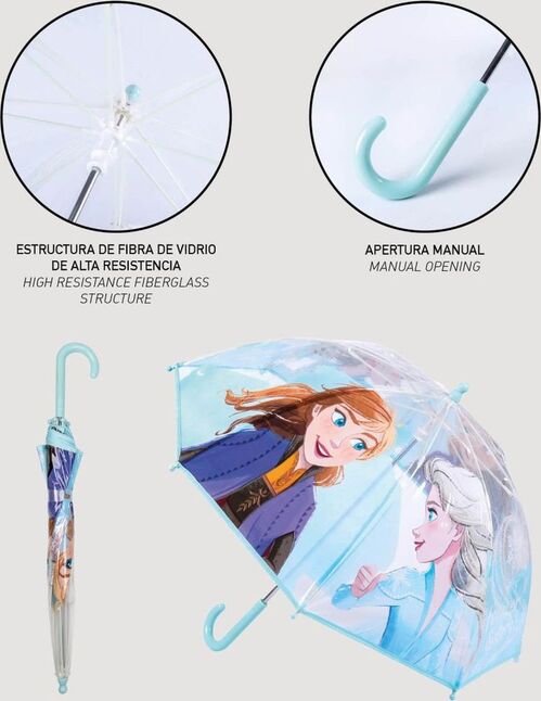 Paraguas manual 45cm burbuja transparente de Frozen 2
