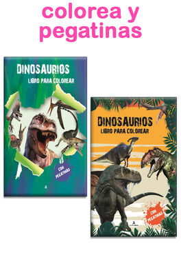 Libro dinosaurios para colorear con pegatinas