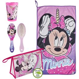 Neceser aseo viaje con accesorios de Minnie Mouse