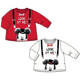 Camiseta algodón para bebe manga larga de Mickey Mouse