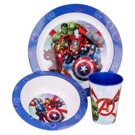 Set melamina 3 piezas(plato,cuenco y vaso) de Avengers
