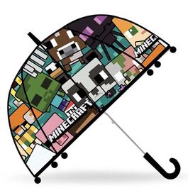 Paraguas campana manual transparente 46cm de Minecraft