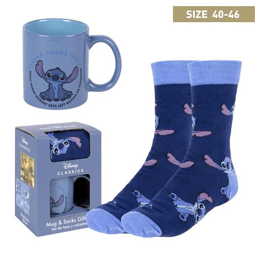 Set regalo taza y calcetin talla 40-46 de Stitch