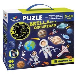 Imagiland,Puzzle 80 piezas brilla en la oscuridad 'Universo'