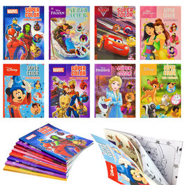 Libro de 128 paginas para colorear con pegatinas de licencias surtidas Disney y Marvel