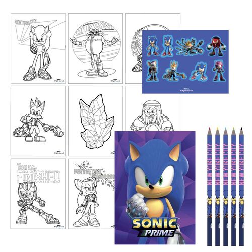 Set de papelera para colorear de Sonic