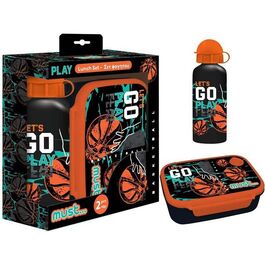 Set botella cantimplora aluminio 500ml y sandwichera 800ml Basketball de Must