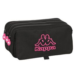 Estuche portatodo triple big de Kappa 'Black And Pink'