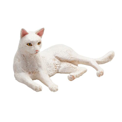 Figura Mojo, Gato blanco acostado 'serie animales de compaa small'