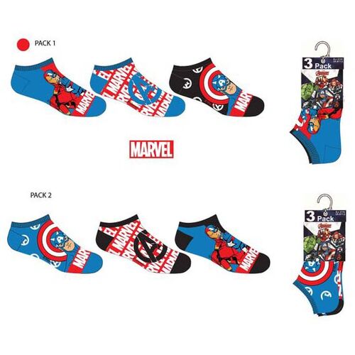Pack 3 calcetines tobilleros de Avengers