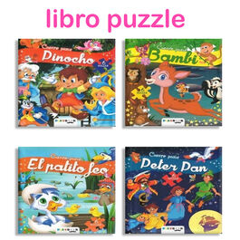 Libro cuentos infantiles puzzle 14 paginas 16x19cm
