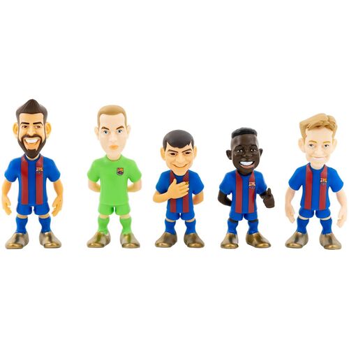Figura Minix 7cm Pack de 5 (Piqu, Pedri, Stegen, Ansu Fati, De Jong) de Fc Barcelona (st6)