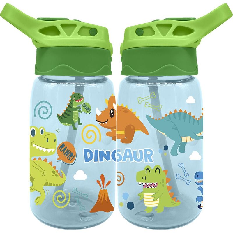 Botella cantimplora infantil de tritan 500ml en caja de Water Revolution  'Dinosaurio' - Regaliz Distribuciones Español