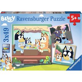 Ravensburger, Puzzle 3x49, 3 puzzles 21x21cm 49 piezas de Bluey