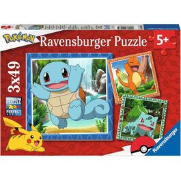 Ravensburger, Puzzle 3x49, 3 puzzles 21x21cm 49 piezas de Pokemon