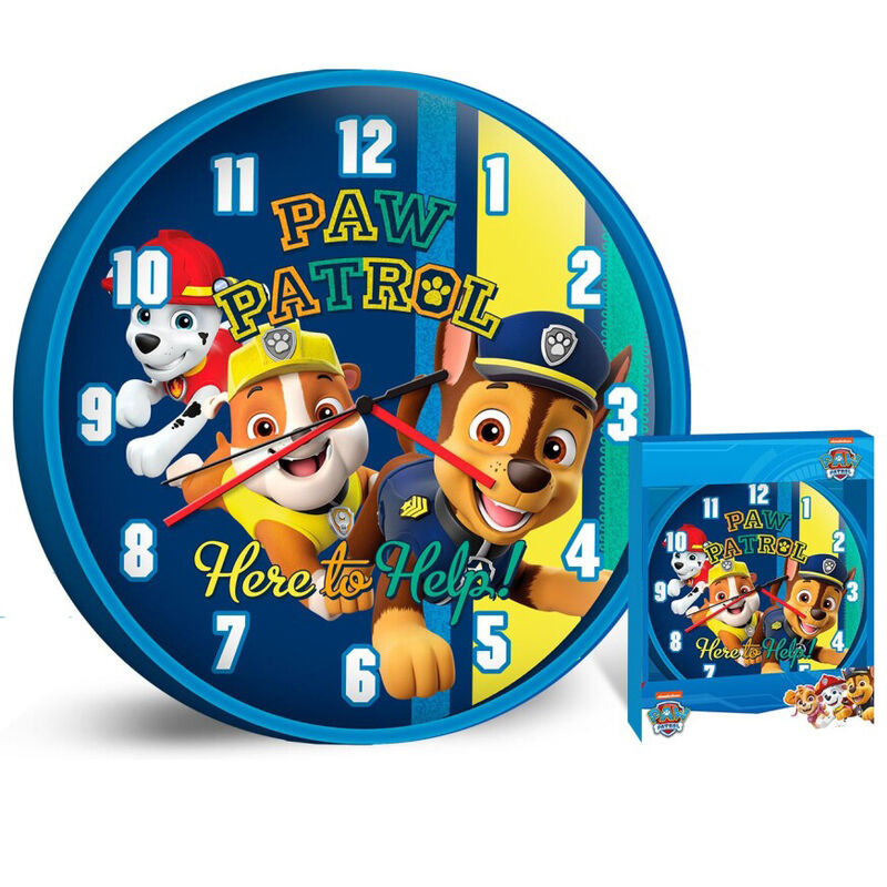Reloj pared 25cm de Paw Patrol La Patrulla Canina - Regaliz Distribuciones  Español