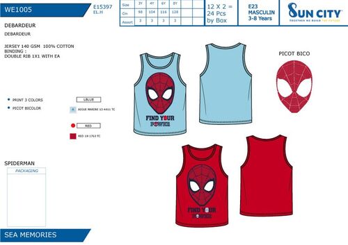 Spiderman cotton strip t-shirt