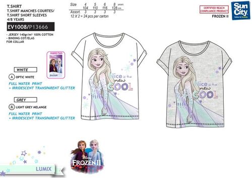 Camiseta algodn manga corta de Frozen 2