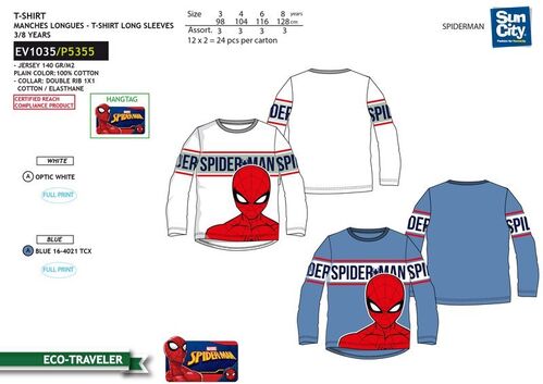Camiseta manga larga algodn de Spiderman