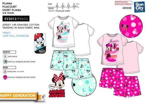 Pijama corto de Minnie Mouse