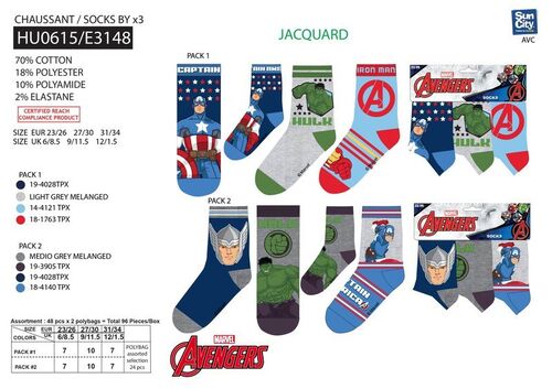 Pack 3 calcetines de Avengers